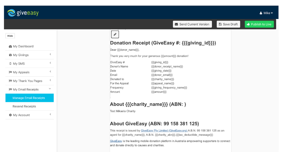 How To Create An Email Receipt GiveEasy